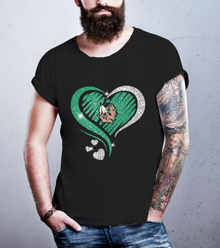 UND Heart Glitter Feather T-Shirt