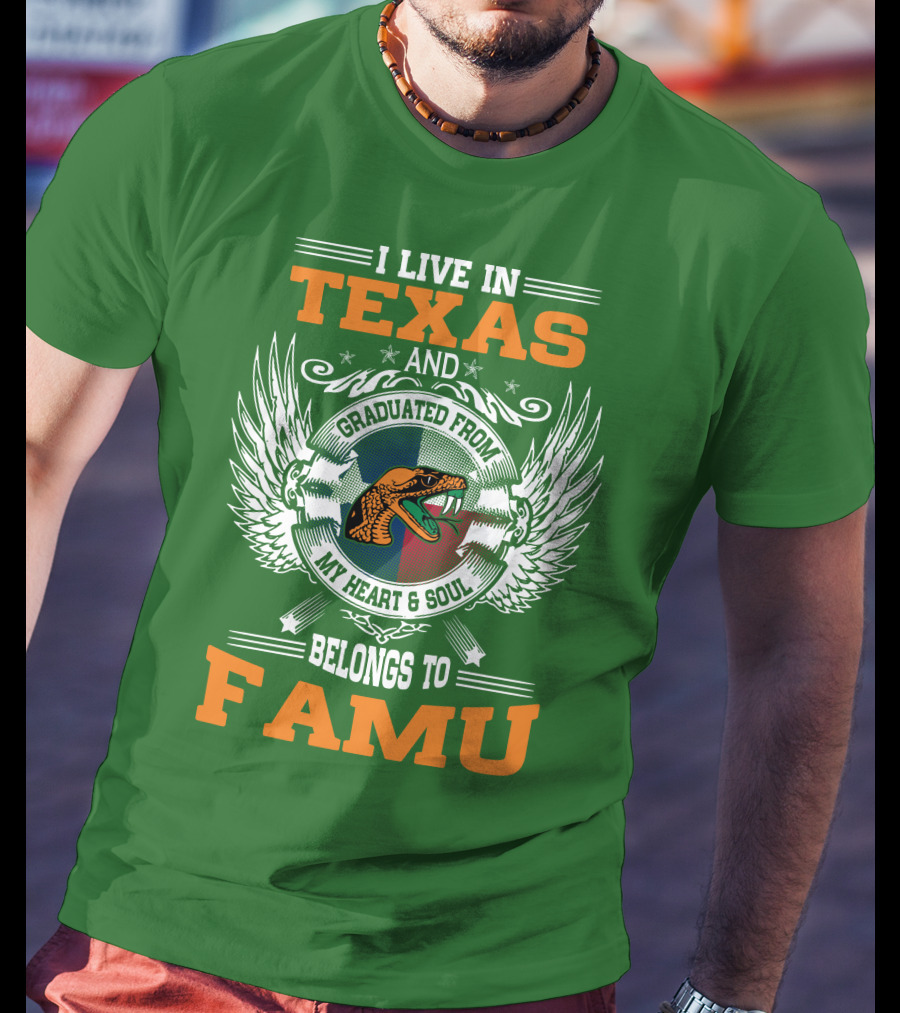 I Live In Texas And Graduated From My Heart And Soul Belongs To FAMU T-Shirt