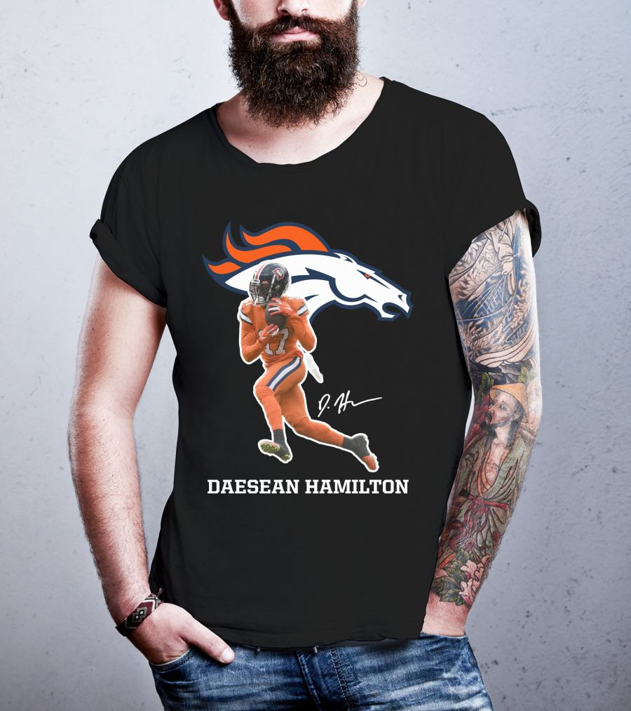 Daesean Hamilton Denver Football Broncos 17 Signature T-Shirt