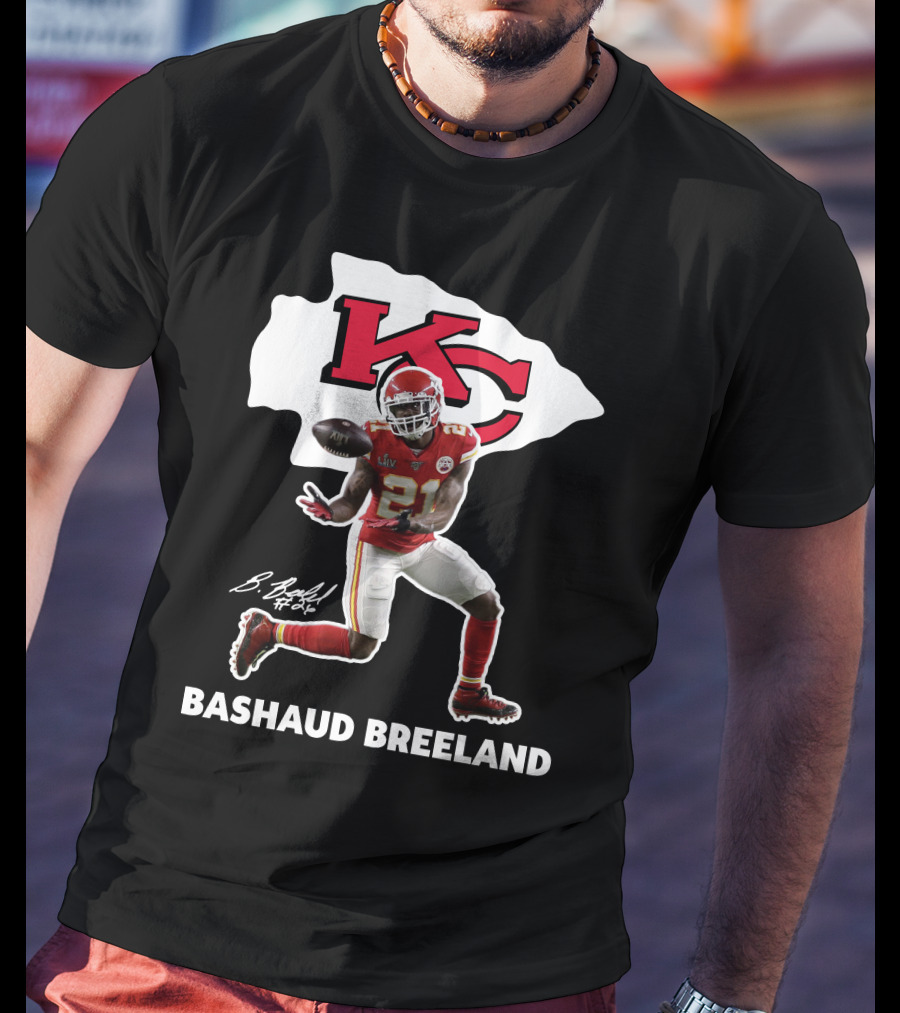 Bashaud Breland Kansas City Chiefs Super Bowl Liv 21 Kc Logo Signature T-Shirt