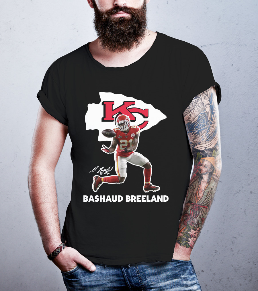 Bashaud Breland Kansas City Chiefs Super Bowl Liv 21 Kc Logo Signature T-Shirt
