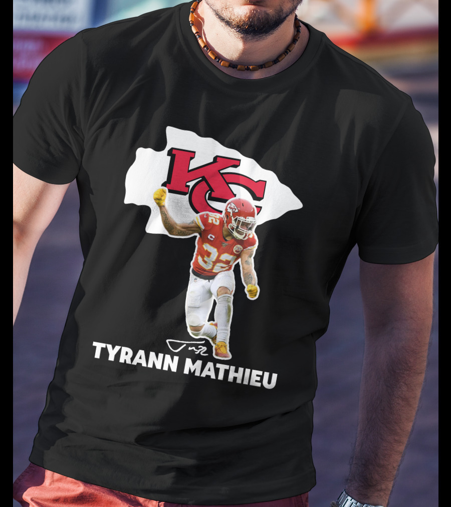 Tyrann Mathieu Kansas City Chiefs KC Football 32 Signature T-Shirt