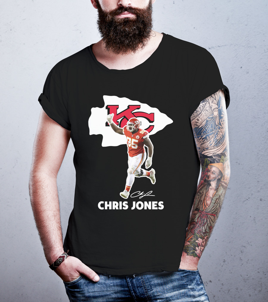 Chris Jones KC Chiefs Player 95 Signature T-Shirt