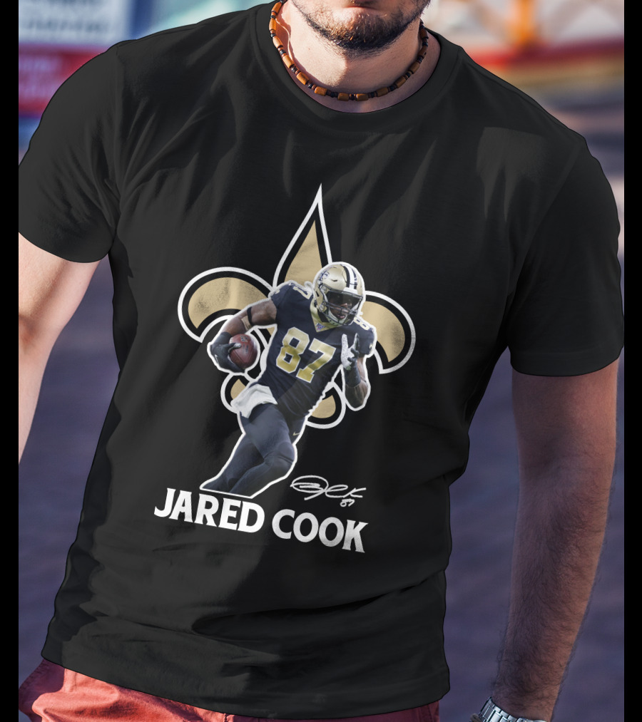 Jared Cook New Orleans Saints Player Fleur-de-lis NFL Football T-Shirt