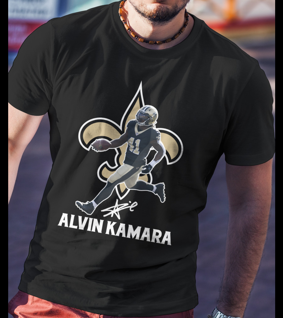 Alvin Kamara New Orleans Fleur-de-Lis NFL 41 Football Star T-Shirt