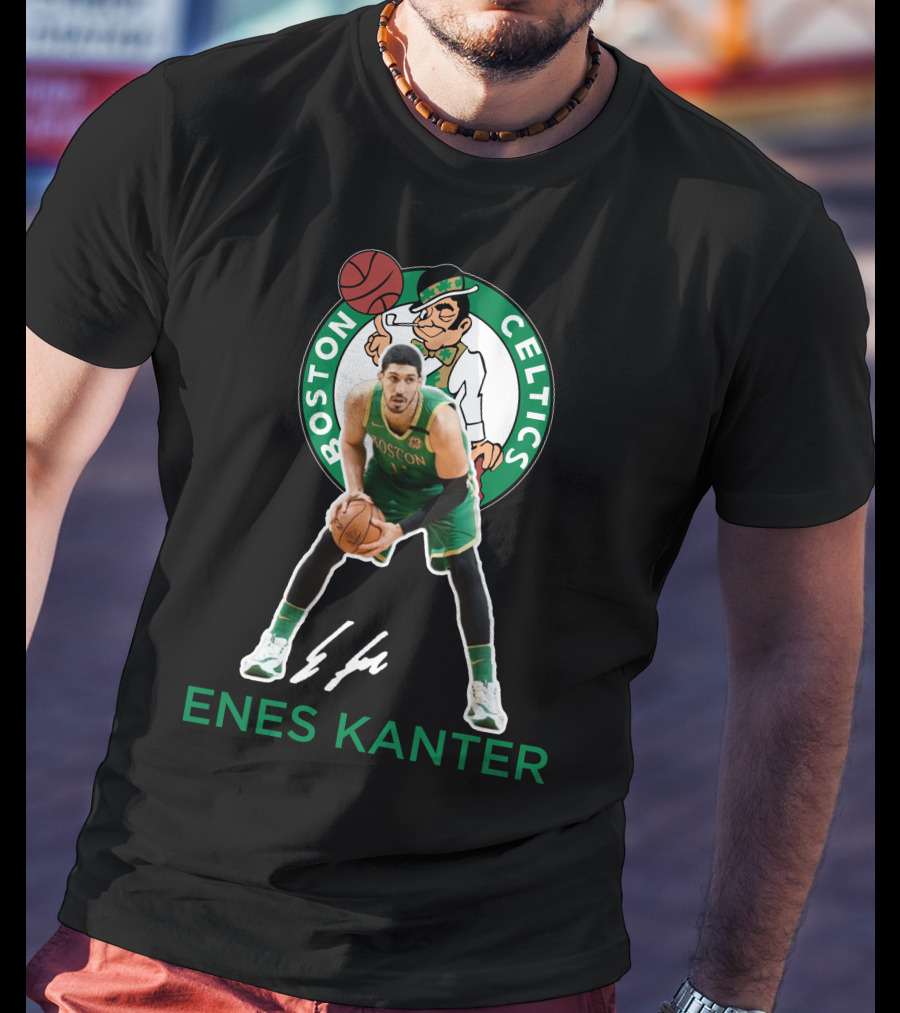 Enes Kanter Boston Celtics Basketball Player Signed Bc06 T-Shirt