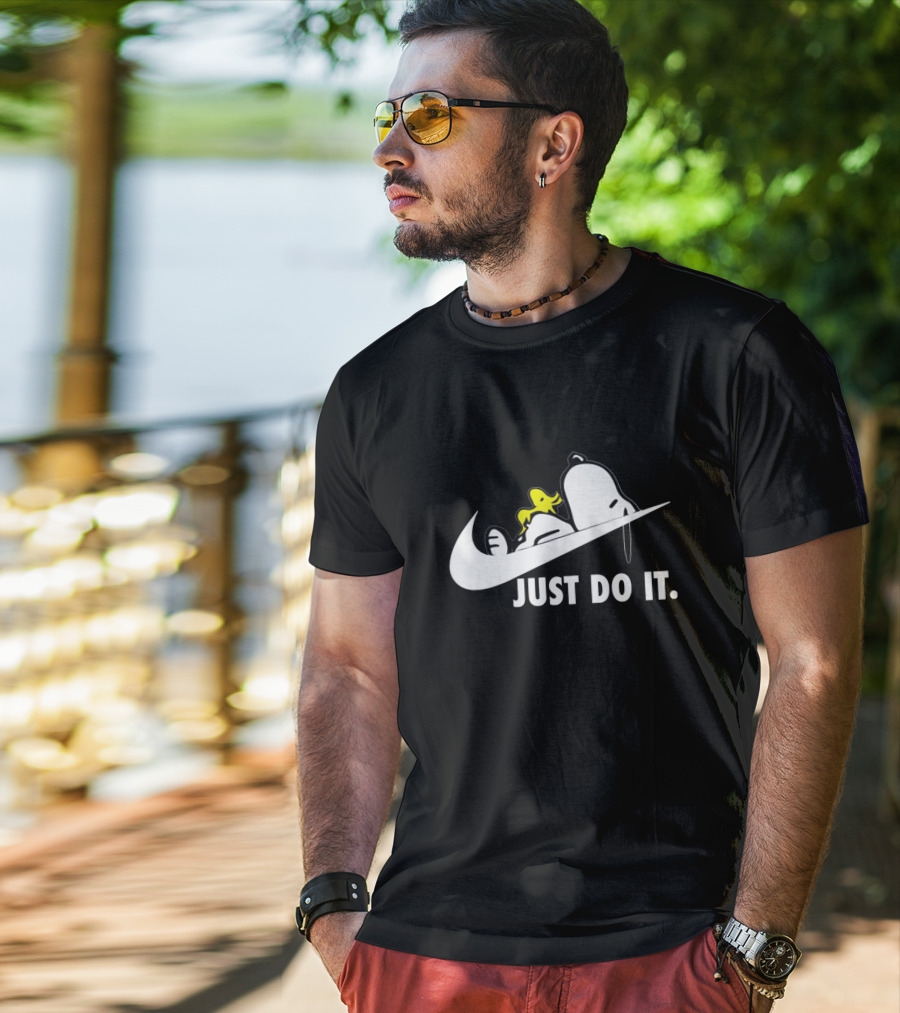 Snoopy And Woodstock Just Do It Swoosh T-Shirt