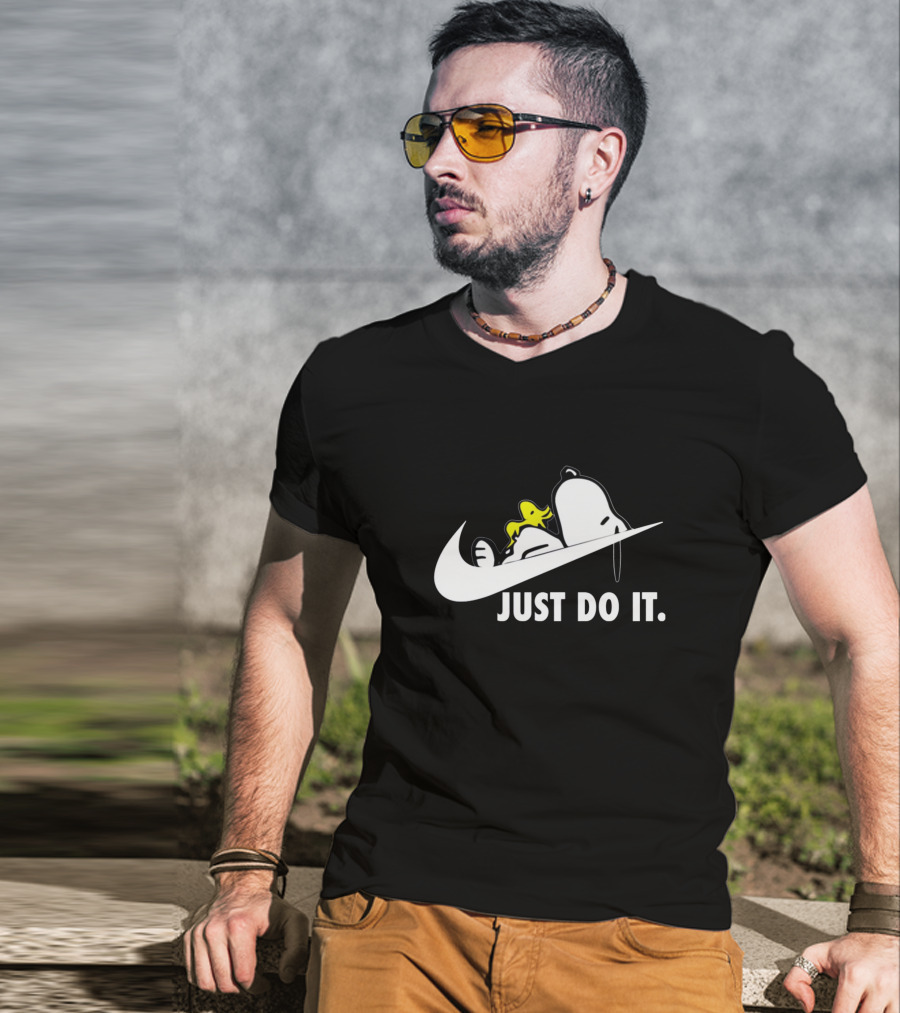 Snoopy And Woodstock Just Do It Swoosh T-Shirt