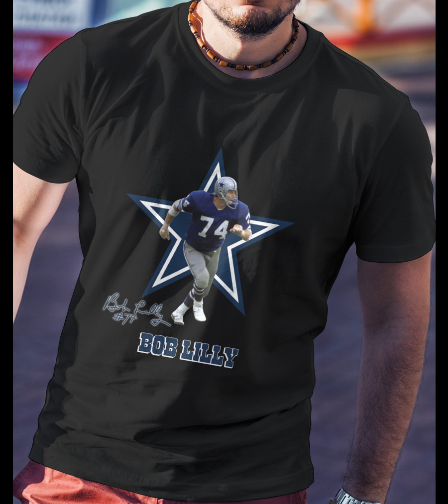 Dallas Cowboys Legend 03 Bob Lilly #74 Nfl Star Player T-Shirt