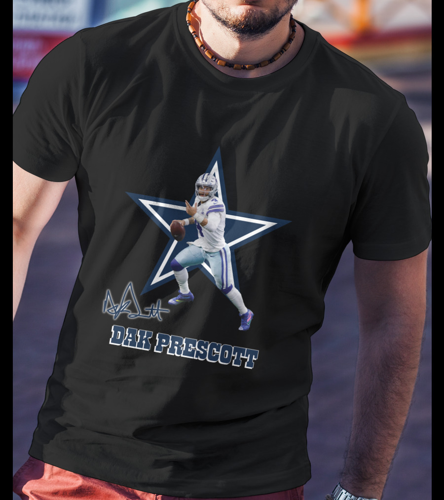 Dak Prescott Dallas Cowboys Star Signature T-Shirt