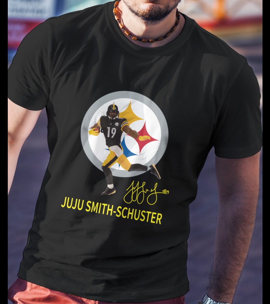 Juju Smith-Schuster 19 Pittsburgh Steelers Football Player Signature T-Shirt