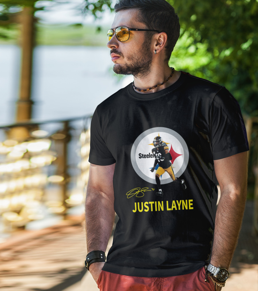 Steelers Justin Layne 31 Player Signature T-Shirt