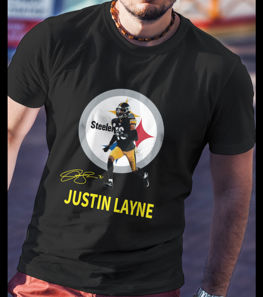 Steelers Justin Layne 31 Player Signature T-Shirt