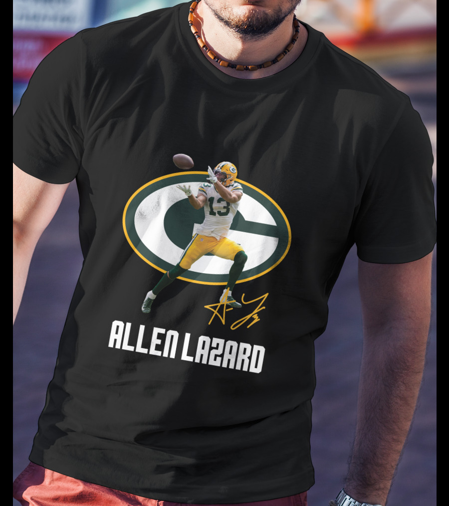 Green Bay Packers Allen Lazard 13 Oval Logo Football Catch T-Shirt