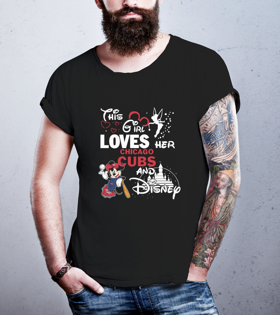 This Girl Loves Her Chicago Cubs And Disney Mickey Mlb T-Shirt