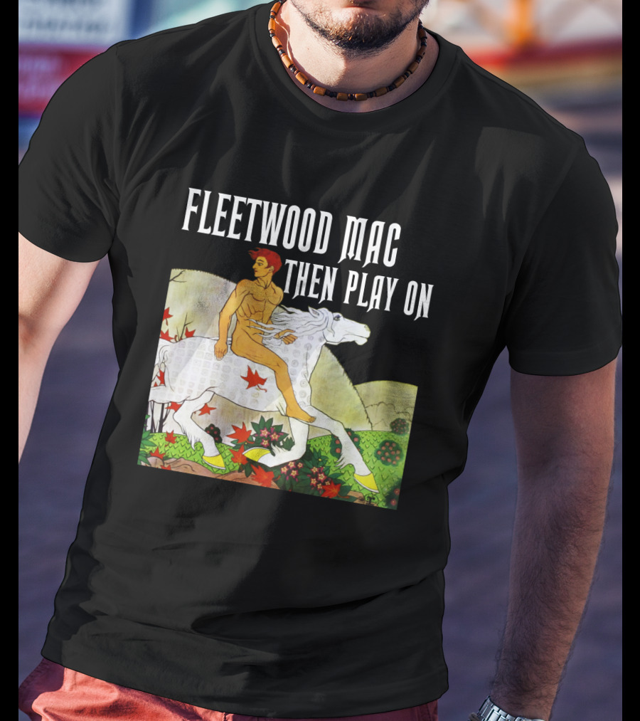 Fw 22 Male Figure Riding White Horse With Autumn Leaves T-Shirt