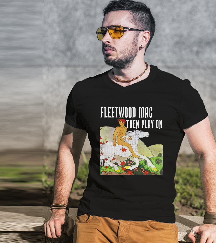 Fw 22 Male Figure Riding White Horse With Autumn Leaves T-Shirt