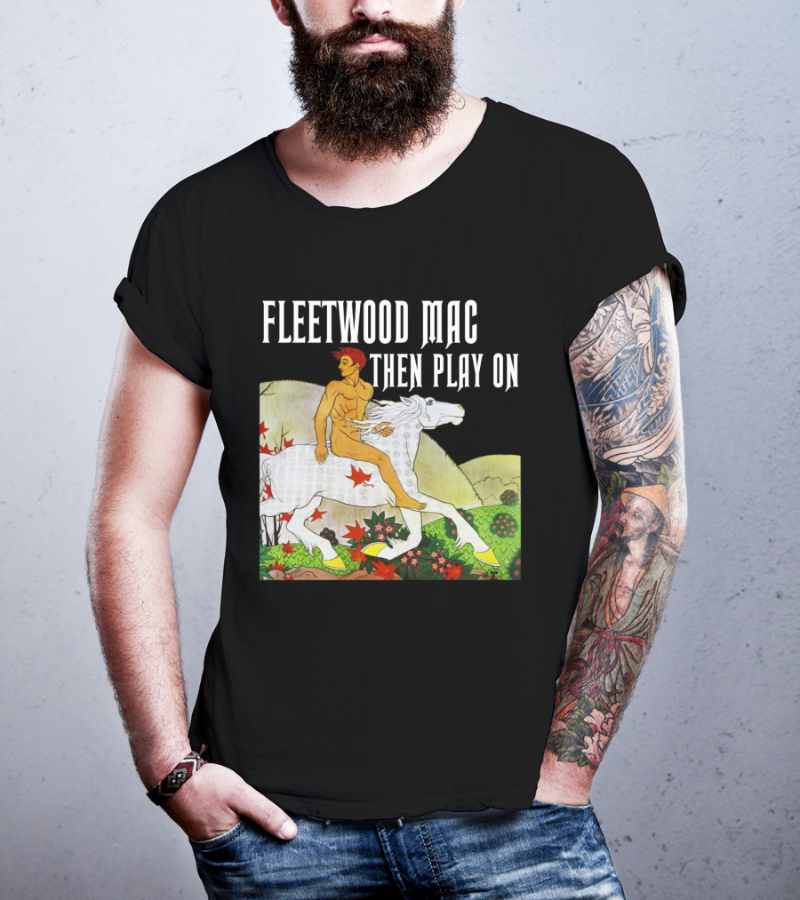 Fw 22 Male Figure Riding White Horse With Autumn Leaves T-Shirt