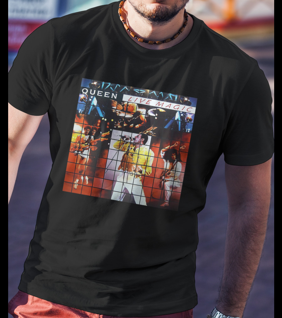 Queen 1986 Live Magic Concert Album Cover Collage T-Shirt