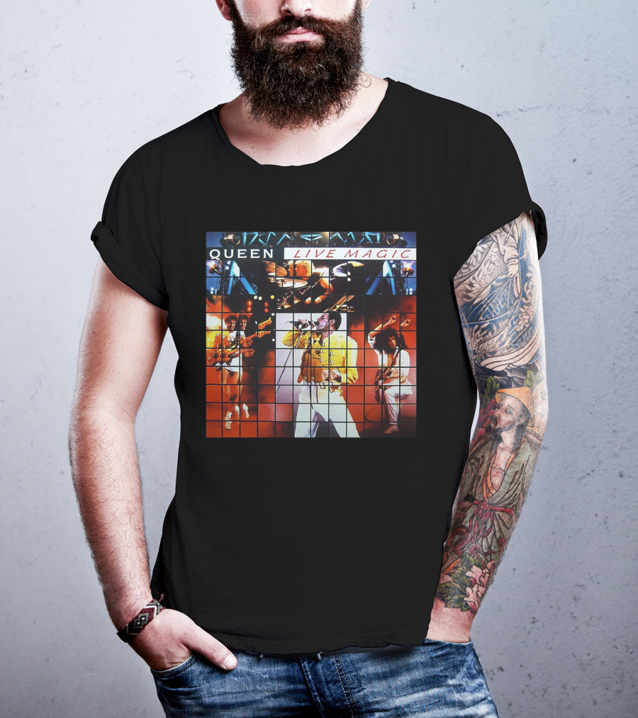Queen 1986 Live Magic Concert Album Cover Collage T-Shirt