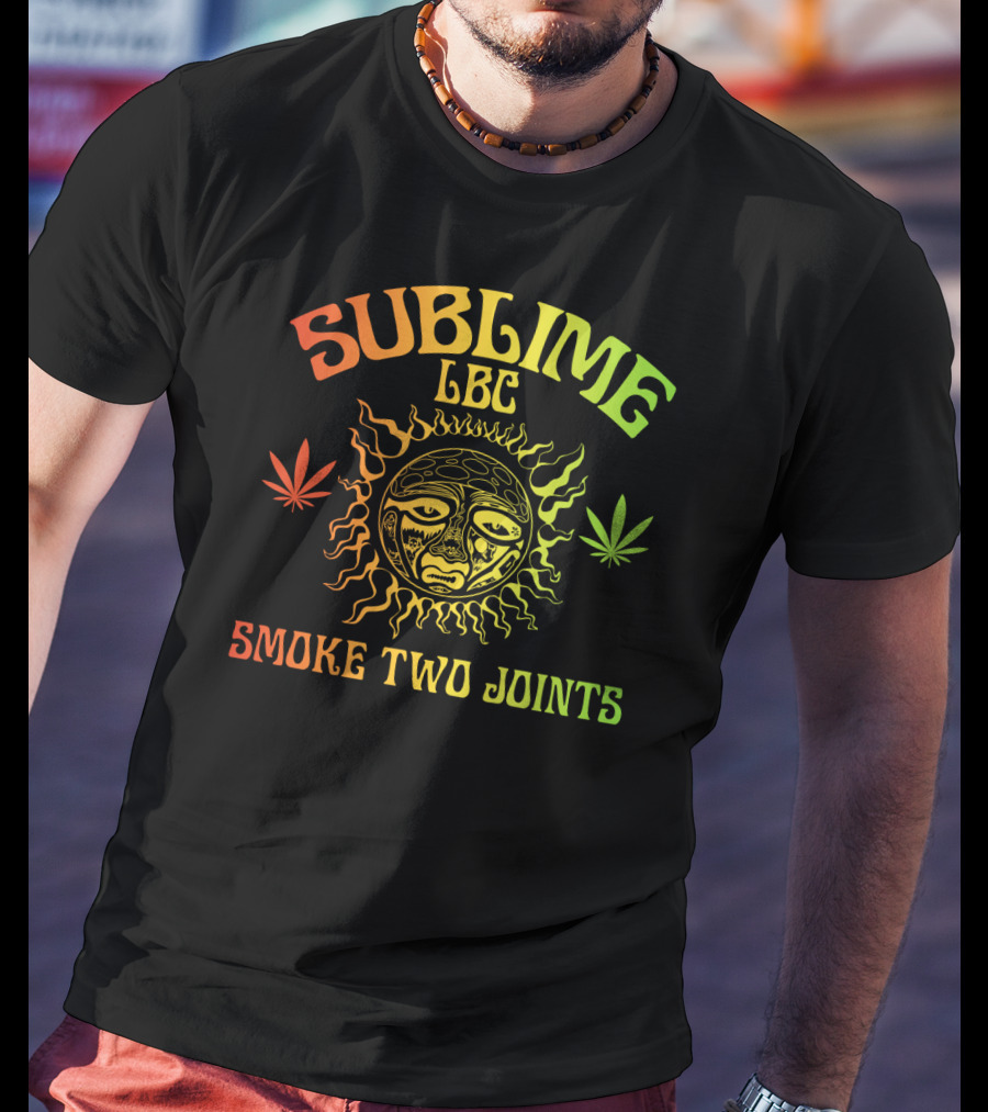 Sublime Lbc Smoke Two Joints Sun And Leaves T-Shirt