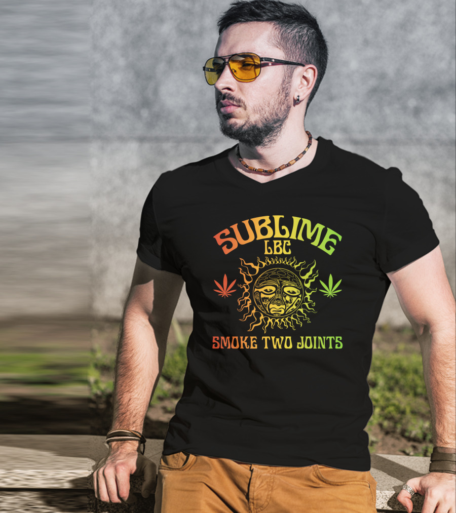 Sublime Lbc Smoke Two Joints Sun And Leaves T-Shirt