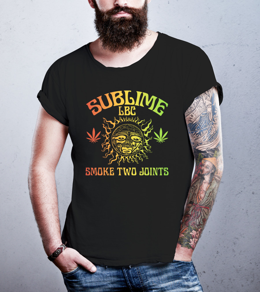 Sublime Lbc Smoke Two Joints Sun And Leaves T-Shirt