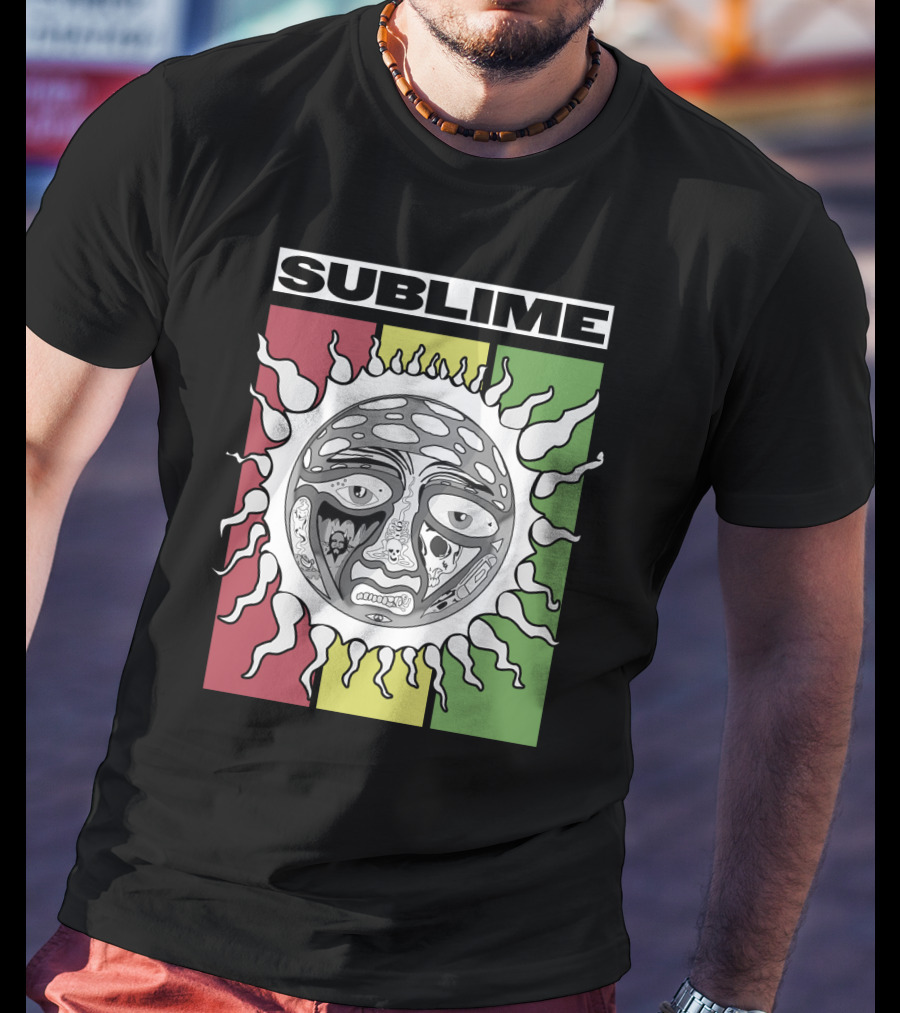 Sublime Sunface With Red Yellow Green T-Shirt