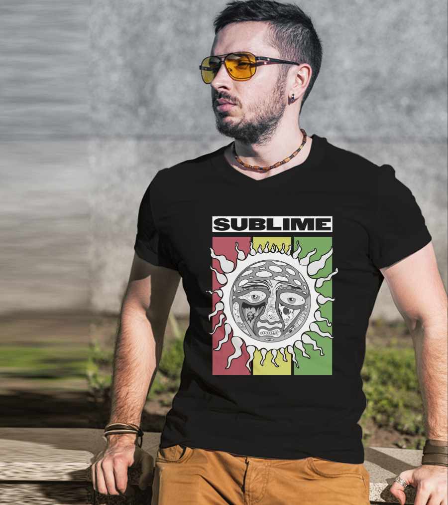 Sublime Sunface With Red Yellow Green T-Shirt