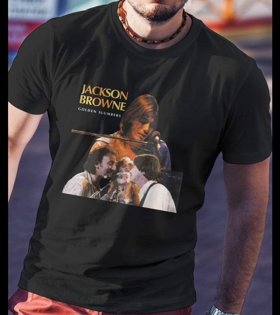 Jackson Browne Golden Slumbers Live Performance Collage T-Shirt