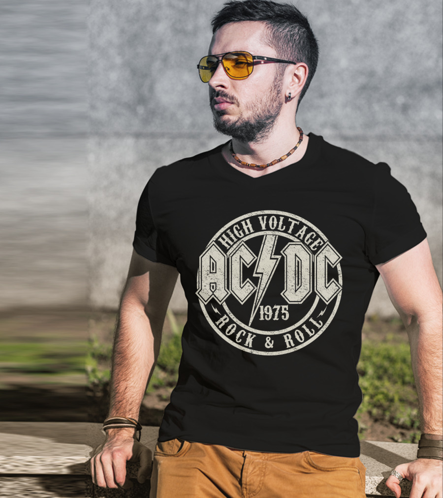 Acdc High Voltage Rock & Roll 1975 T-Shirt