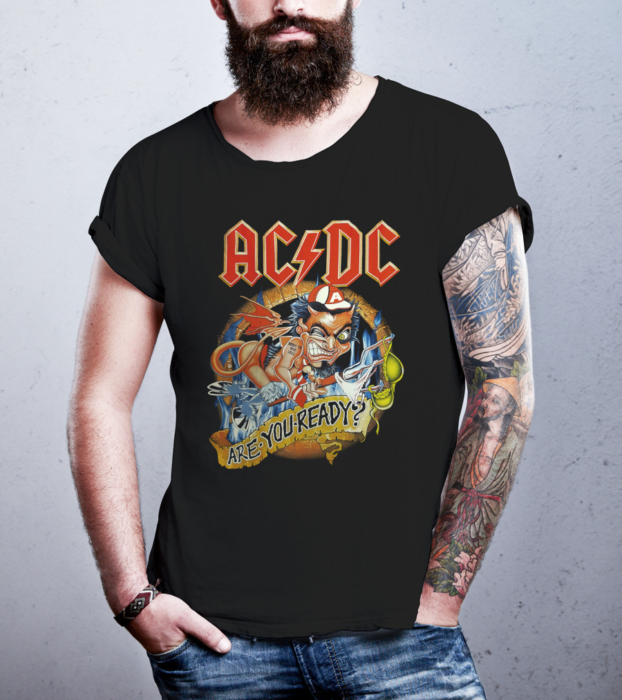 Acdc Are You Ready? Mailed Comic Character T-Shirt