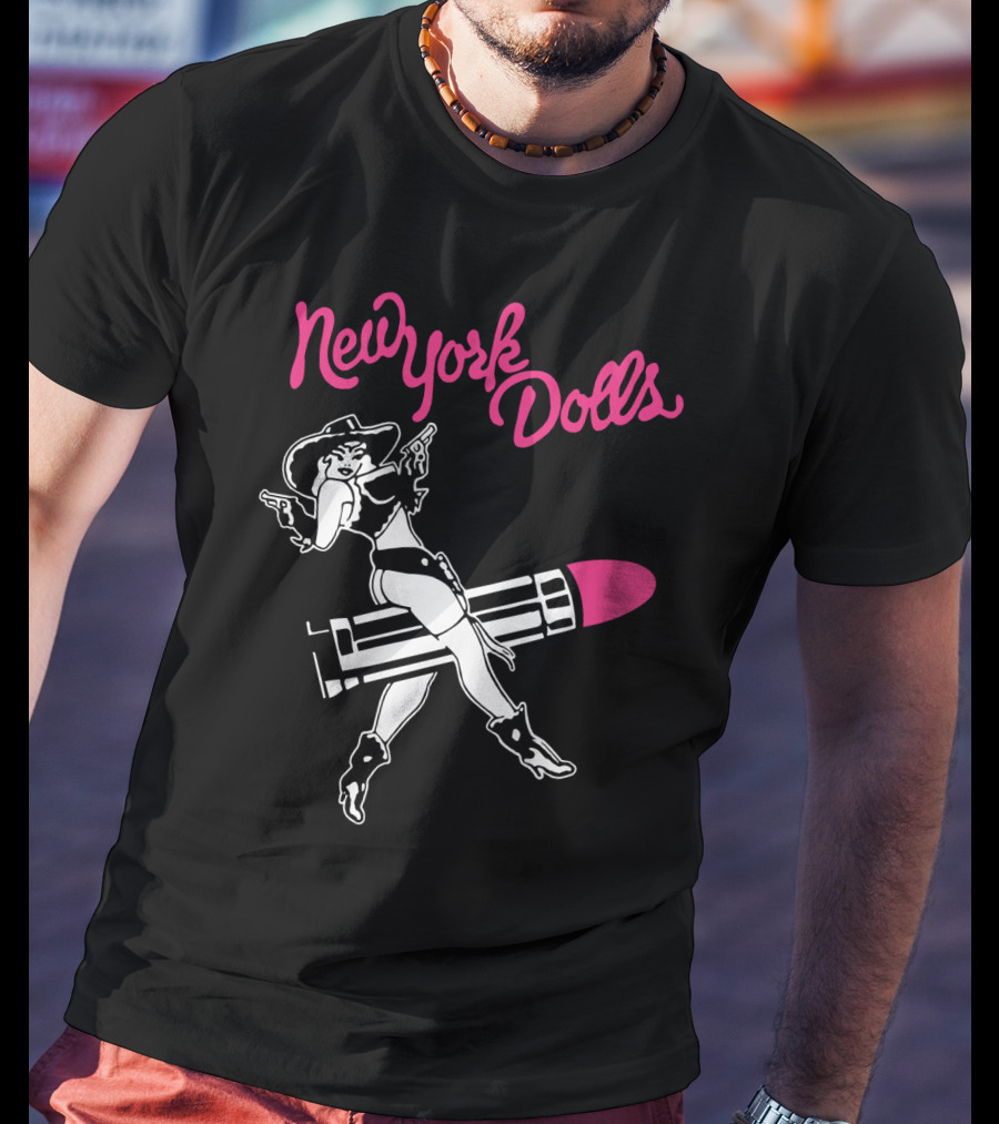 New York Dolls Cowgirl On Lipstick Rocket T-Shirt