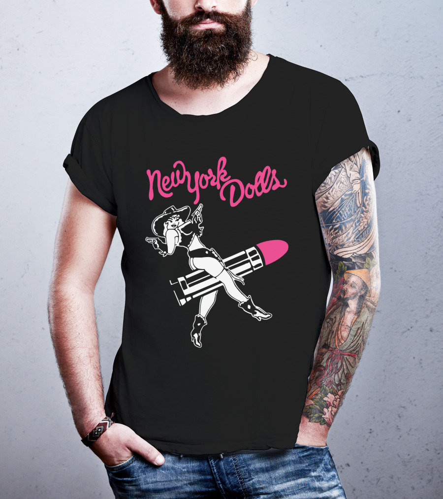 New York Dolls Cowgirl On Lipstick Rocket T-Shirt