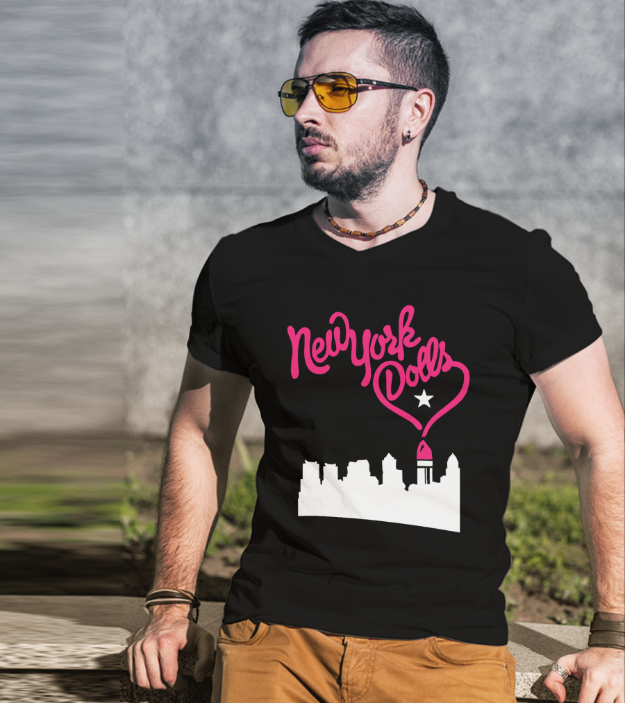 New York Dolls Skyline Star Retro Style T-Shirt