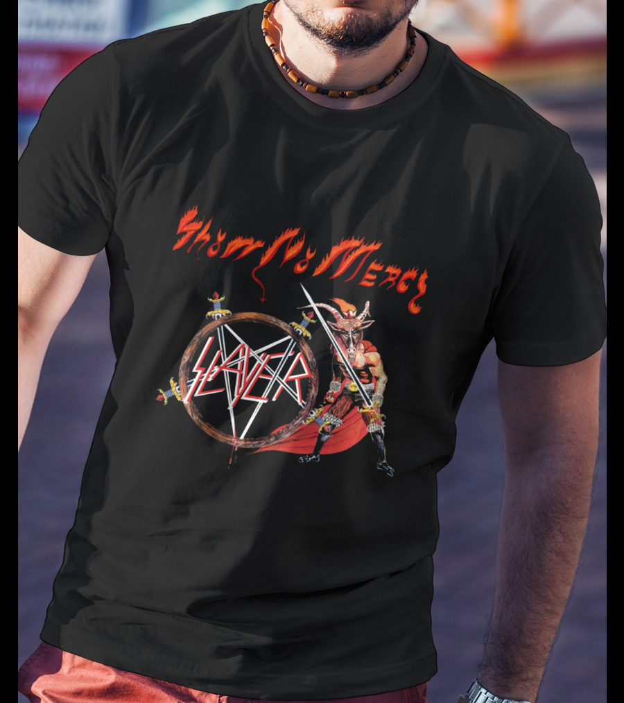 Slayer Show No Mercy Pentagram Sword Demon Icon T-Shirt