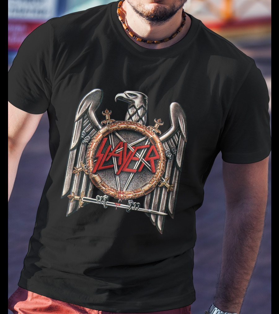 Slayer Eagle Crest With Swords And Pentagram T-Shirt