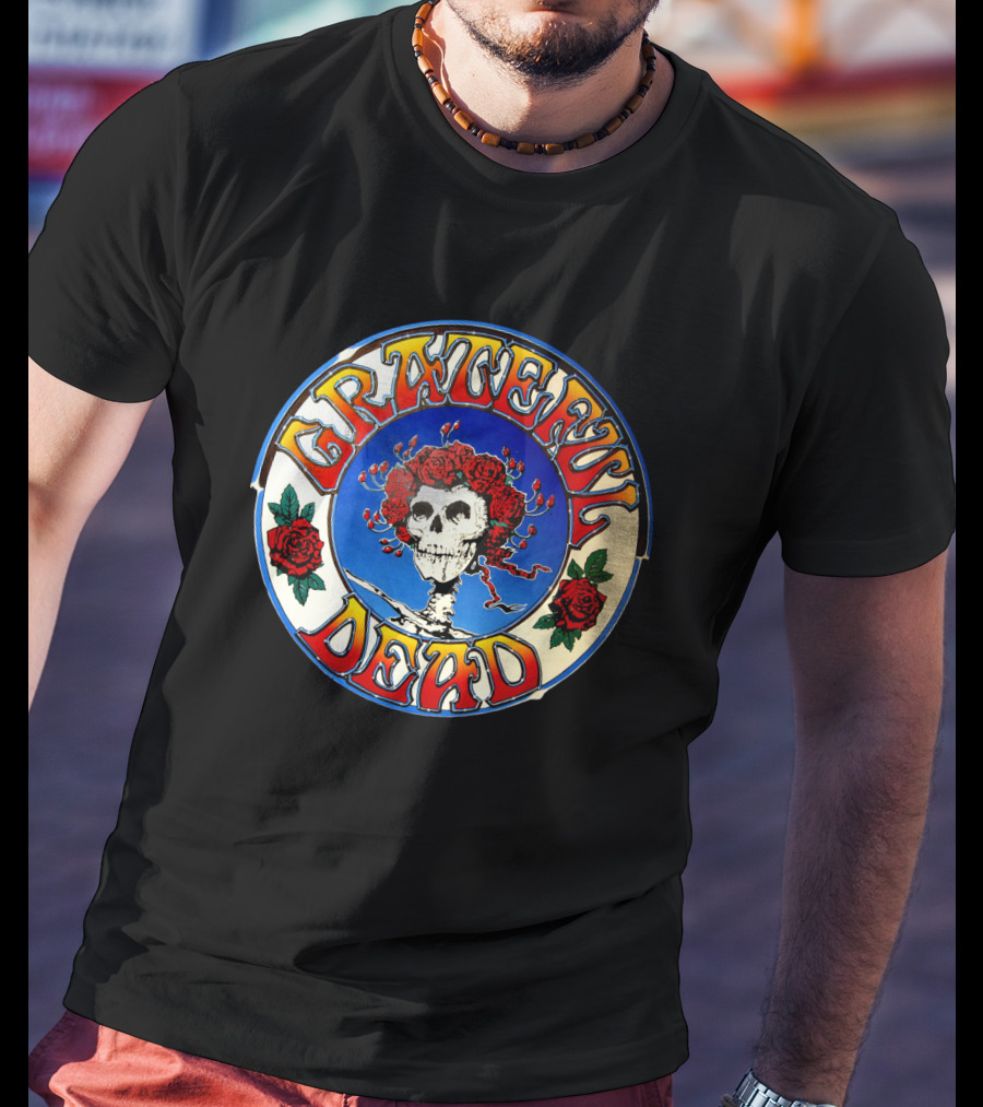 Grateful Dead Skeleton And Roses Circular T-Shirt