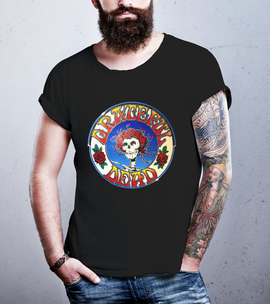 Grateful Dead Skeleton And Roses Circular T-Shirt