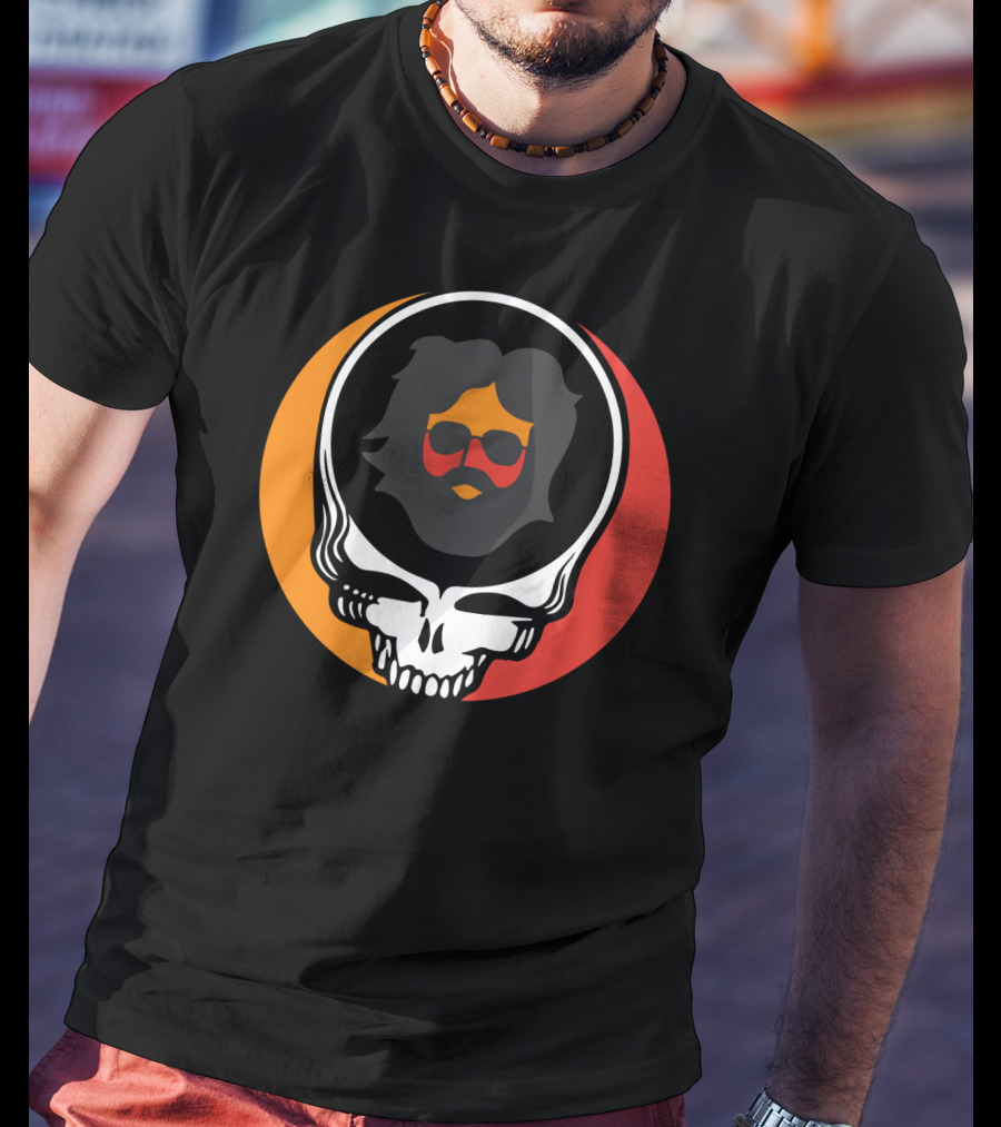 Grateful Dead Skull With Sunglasses And Sunset Colors T-Shirt