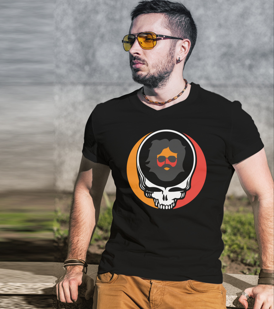 Grateful Dead Skull With Sunglasses And Sunset Colors T-Shirt