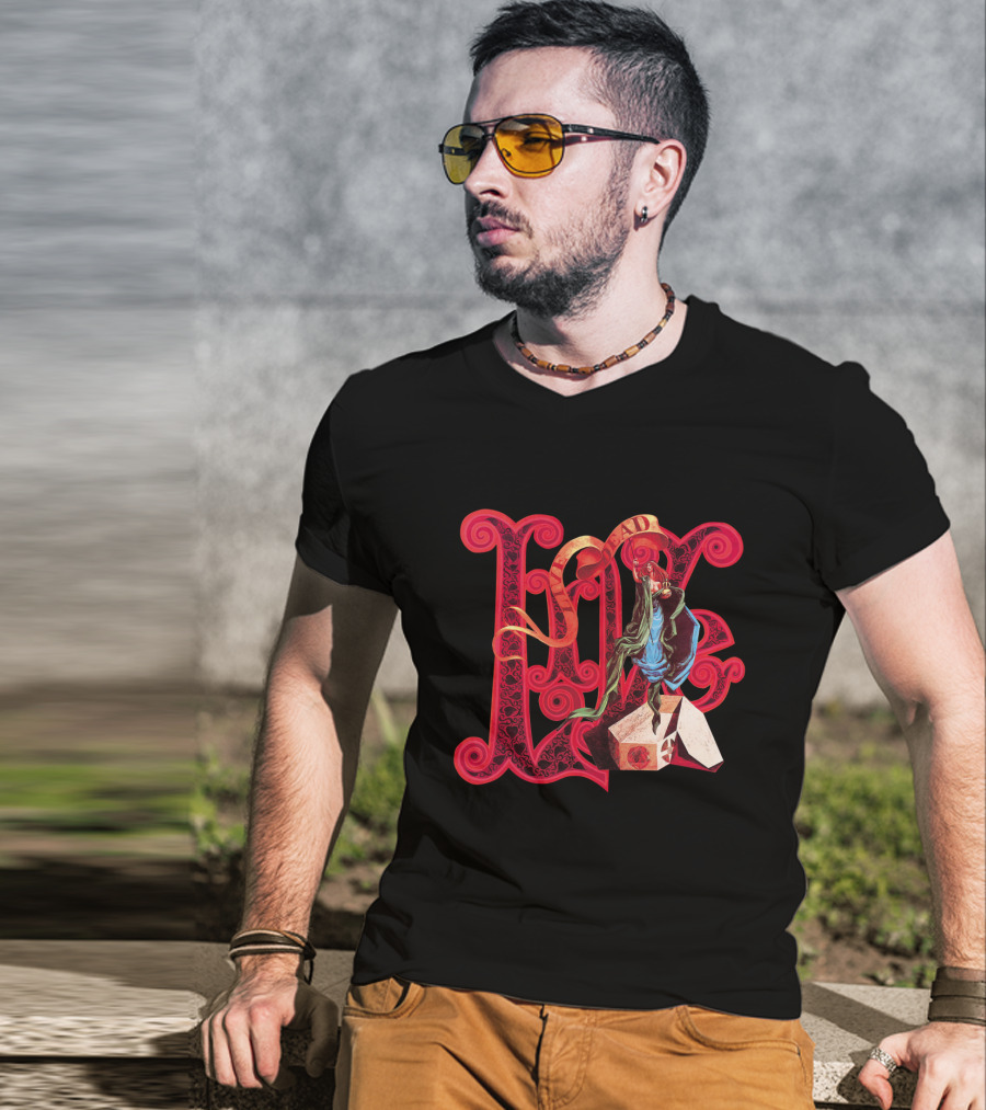 Grateful Dead Love Skeleton Roses Artistic T-Shirt