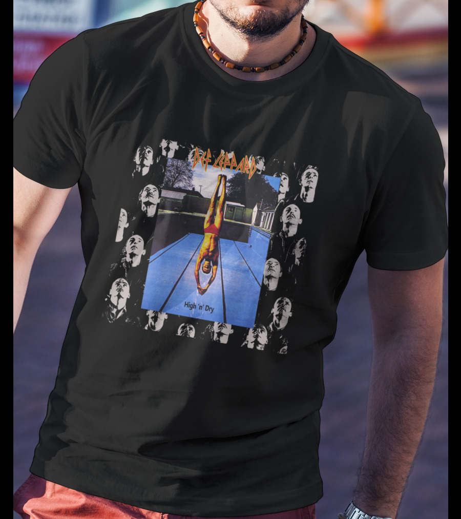 Def Leppard High 'N' Dry Diving Board Collage T-Shirt