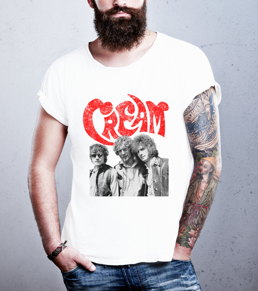 Cream Retro Band Photo Red T-Shirt