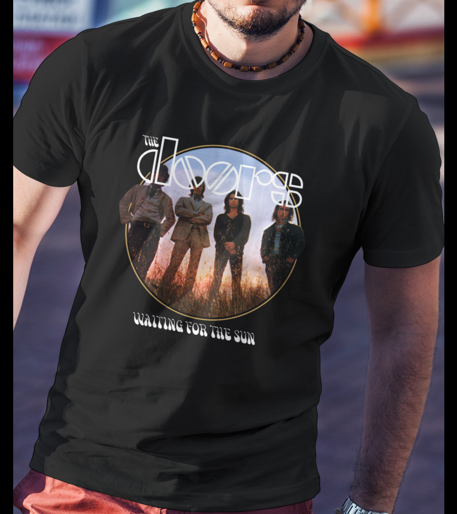 The Doors Waiting For The Sun Album Cover Vintage Style T-Shirt
