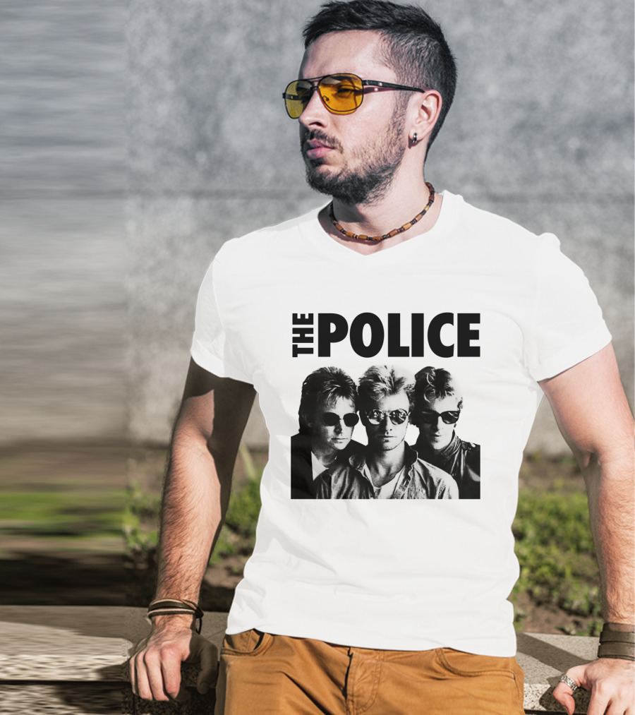 The Police Band Black And White Photo Tp T-Shirt