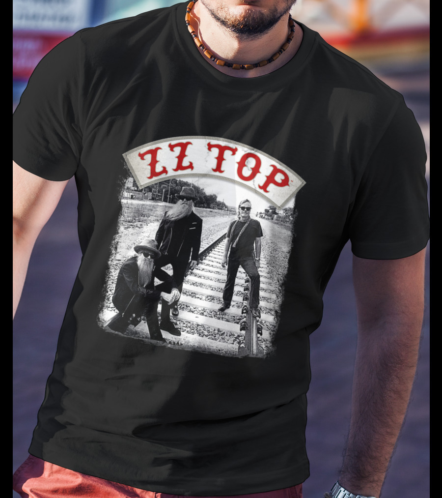 Zz Top Band On Railroad Tracks T-Shirt