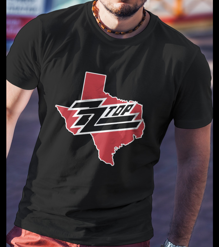 Zz Top Texas Red State Map T-Shirt