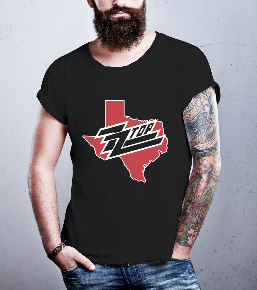 Zz Top Texas Red State Map T-Shirt
