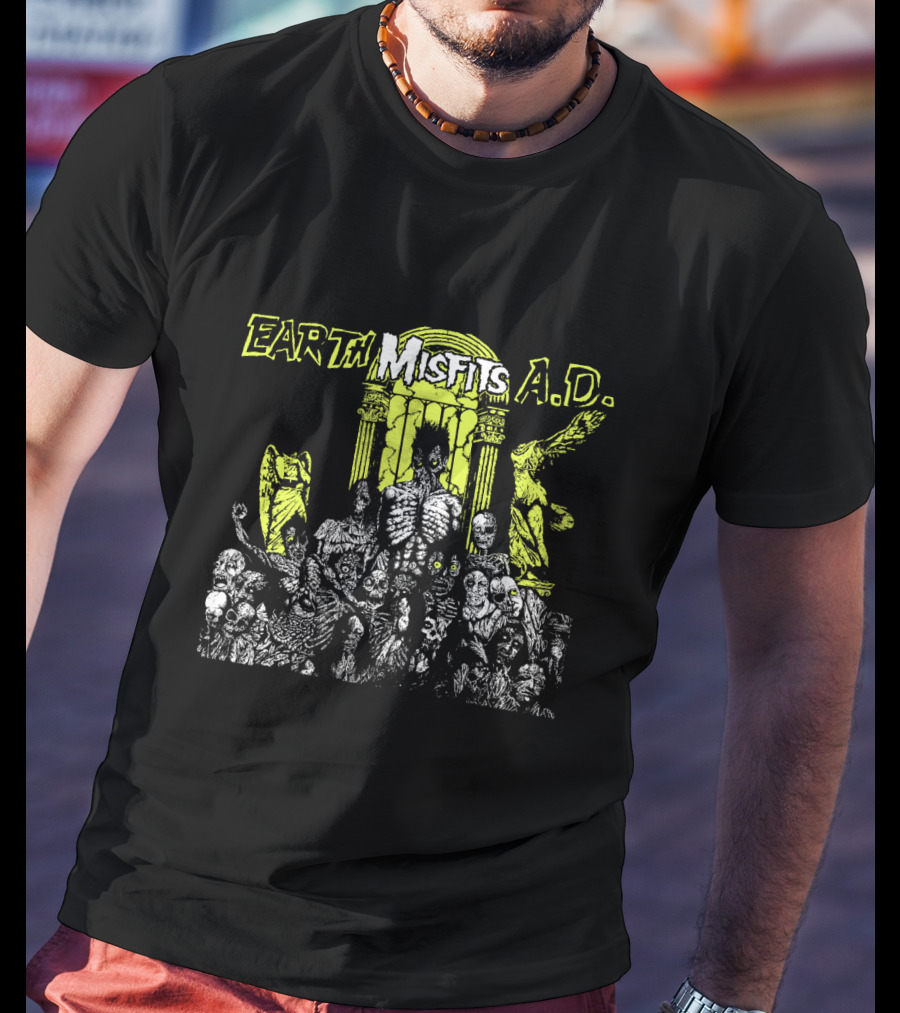Earth Misfits A.d. Gothic Zombies In Front Of Ancient Columns T-Shirt